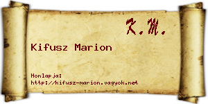 Kifusz Marion névjegykártya