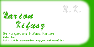 marion kifusz business card